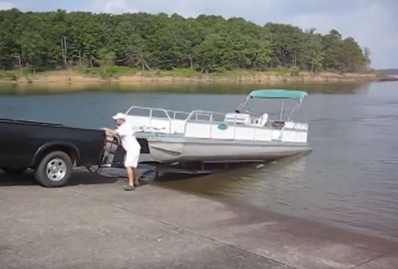 how to get a pontoon boat out of the water