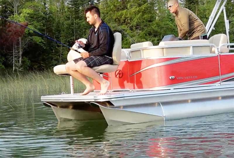 pontoon boat with fishing seat