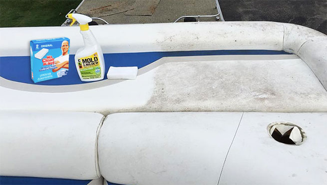 can you clean a boat with bleach including fiberglass and